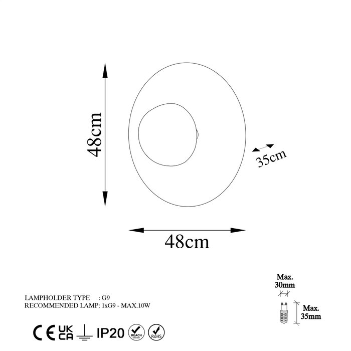 Opviq Kurt - 13352 Lámpara de pared de cobre Opviq Kurt - 13352 Lámpara de pared de cobre